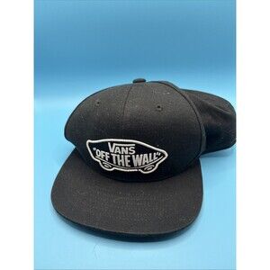 Vans Off The Wall Men's Black Skateboard Snapback Hat, One Size